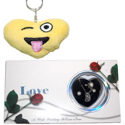 "Love Pearl in Oyster Pendant Necklace,Smiley Soft Key Chain - 04-029 - Click here to View more details about this Product